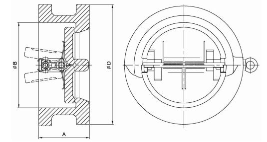 dual plate check valve face to face dimensions (long and short pattern)