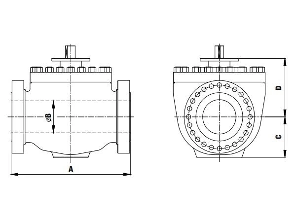 top entry ball valve dimension and weight