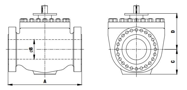 top entry ball valve dimensions