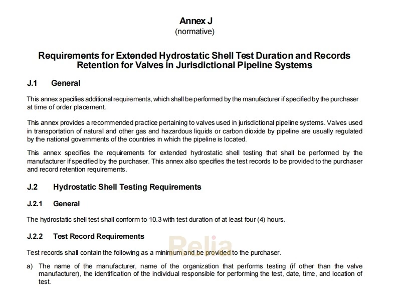 API 6D Annex J