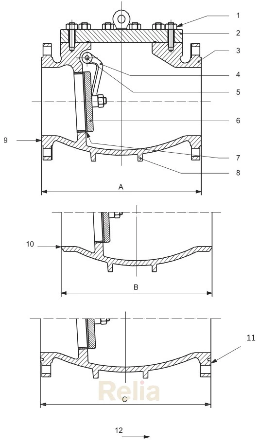 Figure B.11—Swing Check Valve (Reduced-opening)