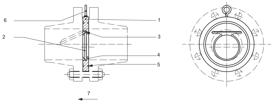 Figure B.12—Check Valve (Short Pattern, Single-plate Wafer-type)