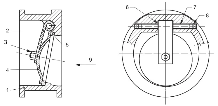 Figure B.8—Check Valve (Long Pattern, Single-plate Wafer-type)