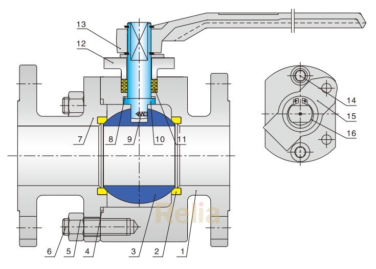 floating ball valve drawing