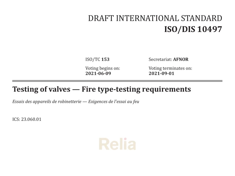 ISO 10497  Fire type-testing requirements of valves