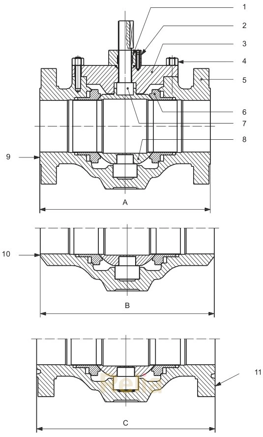 top entry trunnion mounted ball valve