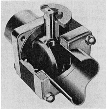 Figure 3-71. Butterfly Valve with Resilient Liner and Interference-Seated Double Disc for Double Block and Bleed. Used for Isolating Food Stuffs from Cleaning-in-Place Cleaning Fluids. (Courtesy of Amri SA.)