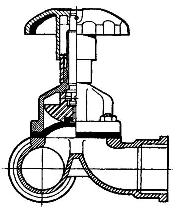 Figure 3-96. Diaphragm Valve, Weir Type, with T-Branch. (Courtesy of Saunders Valve Company Limited.)