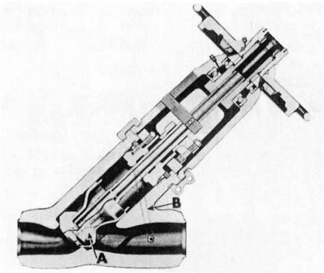 Figure 4-7. Combined Lift Check and Stop Valve with Piston-Type Disc, Oblique Pattern.