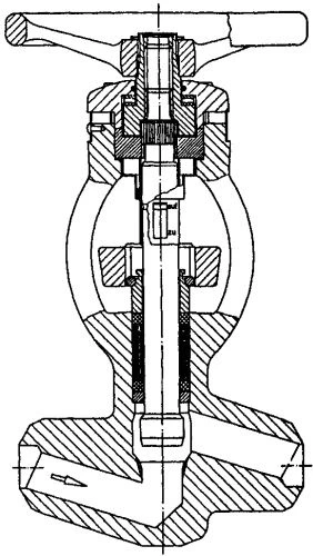 Figure 3-11. Globe Valve, Standard Pattern, Integral Bonnet, Plug-Type Disc Integral with Non-Rotating Stem