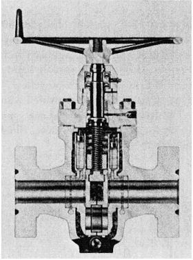 Figure 3-31. Conduit Gate Valve with Automatic Injection of a Sealant to the Downstream Seatings Each Time the Valve Closes.