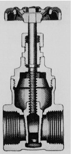 Figure 3-34. Wedge Gate Valve with Plain Hollow Wedge, Screwed-in Bonnet, and Internal Screw.