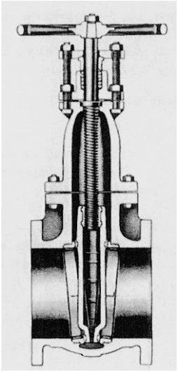 Figure 3-35. Wedge Gate Valve with Plain Hollow Wedge, Bolted Bonnet, and Internal Screw.