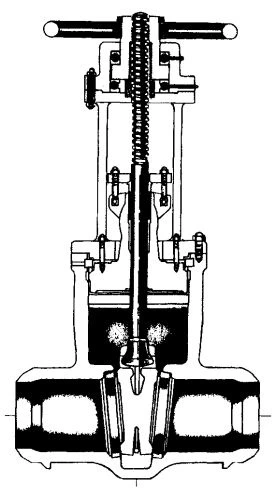 Figure 3-41. Wedge Gate Valve with Flexible Wedge, Pressure-Sealed Bonnet, External Screw. 