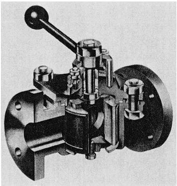 Figure 3-51. Cylindrical Plug Valve with Expandable Split Plug. 