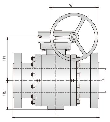 DN150 ball valve dimensions and weight